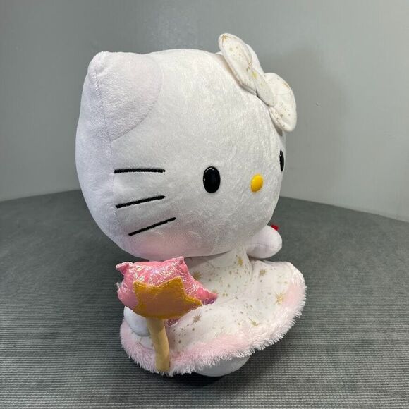 Hello Kitty Angel Fairy Plush 12' Doll Bow Gold Stars Wand 2013 Ty Sanrio - Picture 3 of 16